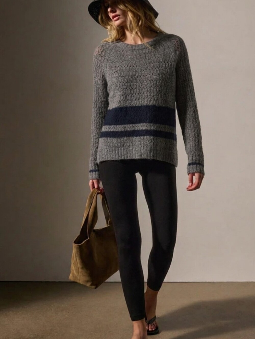 James Perse wool and yak-hair scoop-neck sweater